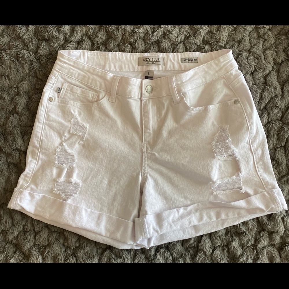 Judy Blue Distressed Boyfriend fit shorts